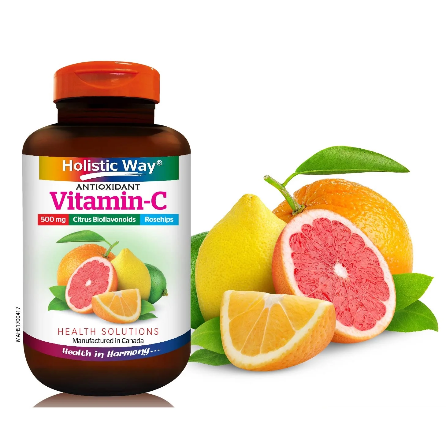 Antioxidant Chewable Healthcare Supplement Skin Care Vitamin-C 500mg With 100 Caplets Holistic Way from New Zealand