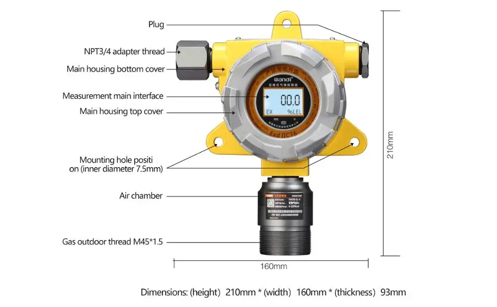 FIX550-C2CL4 Fixed on-line tetrachloroethylene detector (C2CL4) Gas detector