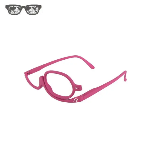 Compact pearls decoration design rubber magnifying eye glasses makeup reading glasses for ladies