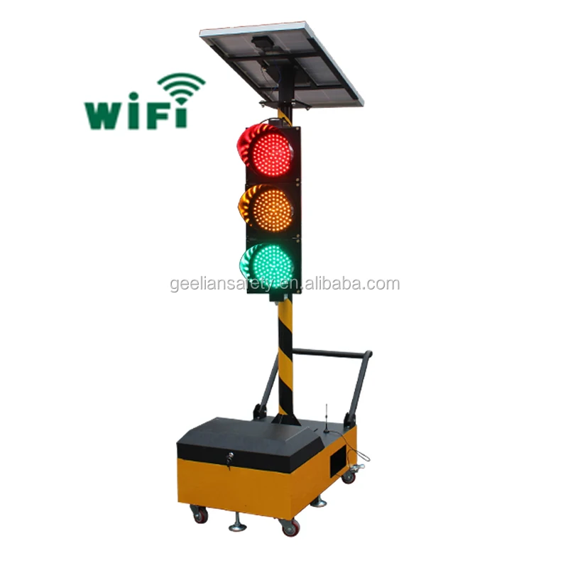 
Movable Portable 4 Sides Wireless Work Solar Traffic Led Mobile Pedestrian Crossing Warning Signal Flashing Light With Trolley 