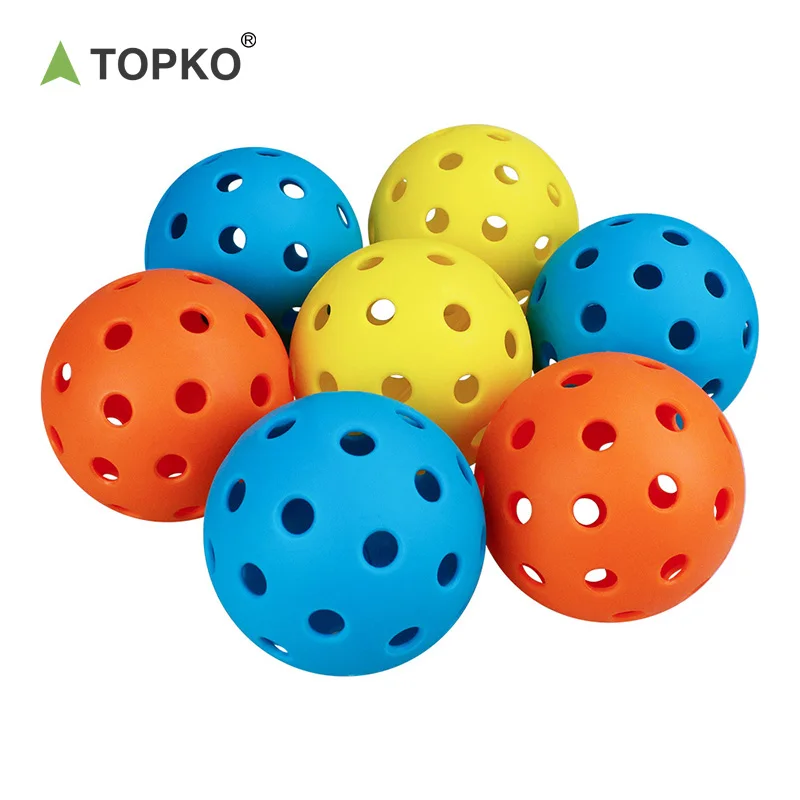 Topko High Quality Plastic Pickle Ball for Outdoor Courts 40 holes Pickleball Balls Indoor and Outdoor Sports Golf Practice Ball