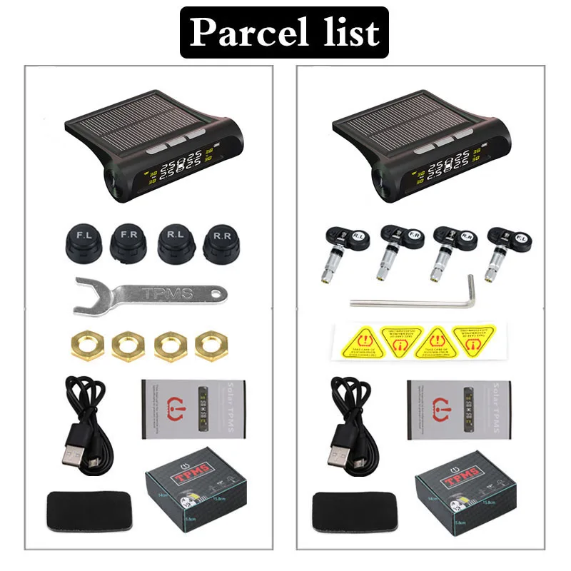 PA New Arrival Auto Car Dual Power Solar Wireless external TPMS sensor