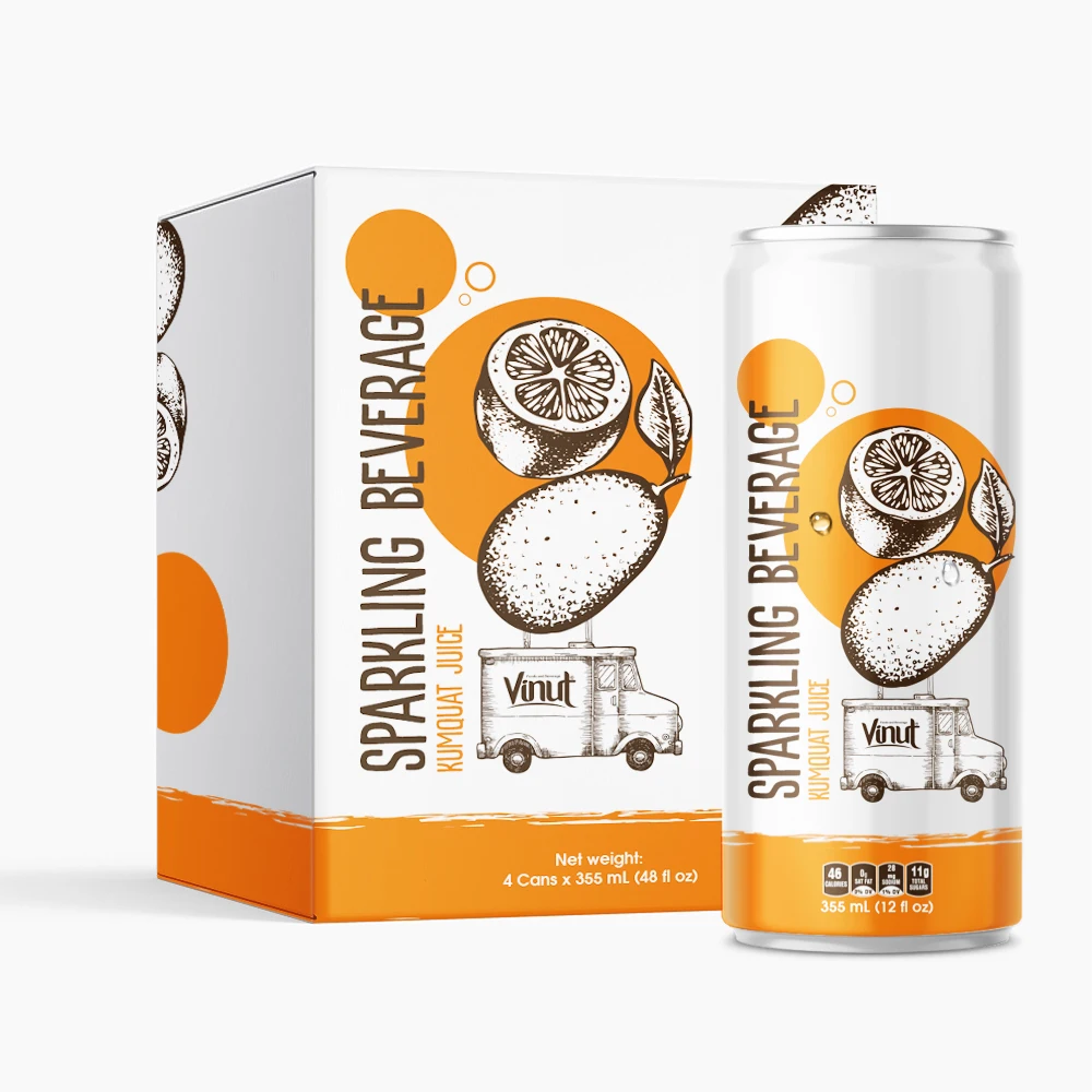330ml Sparkling Water Bottle With Coffee and Black Cherry Flavor VINUT Drinks From Viet Nam Can (tinned) Fresh-squeezed Kosher