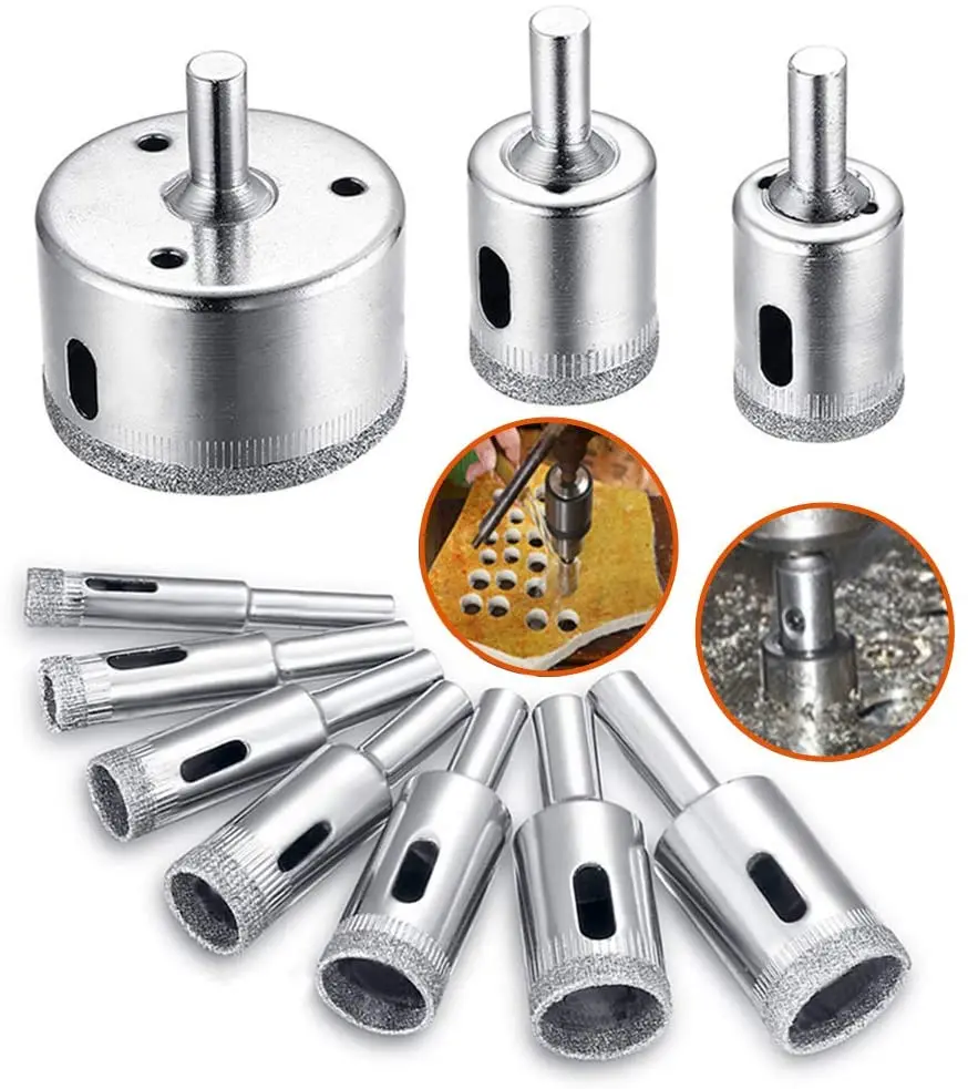 Hole Saw 3mm-180mm Diamond Drill Bit Hollow Diamond Coating Carbon Steel for Glass Ceramics Porcelain Tile Marble