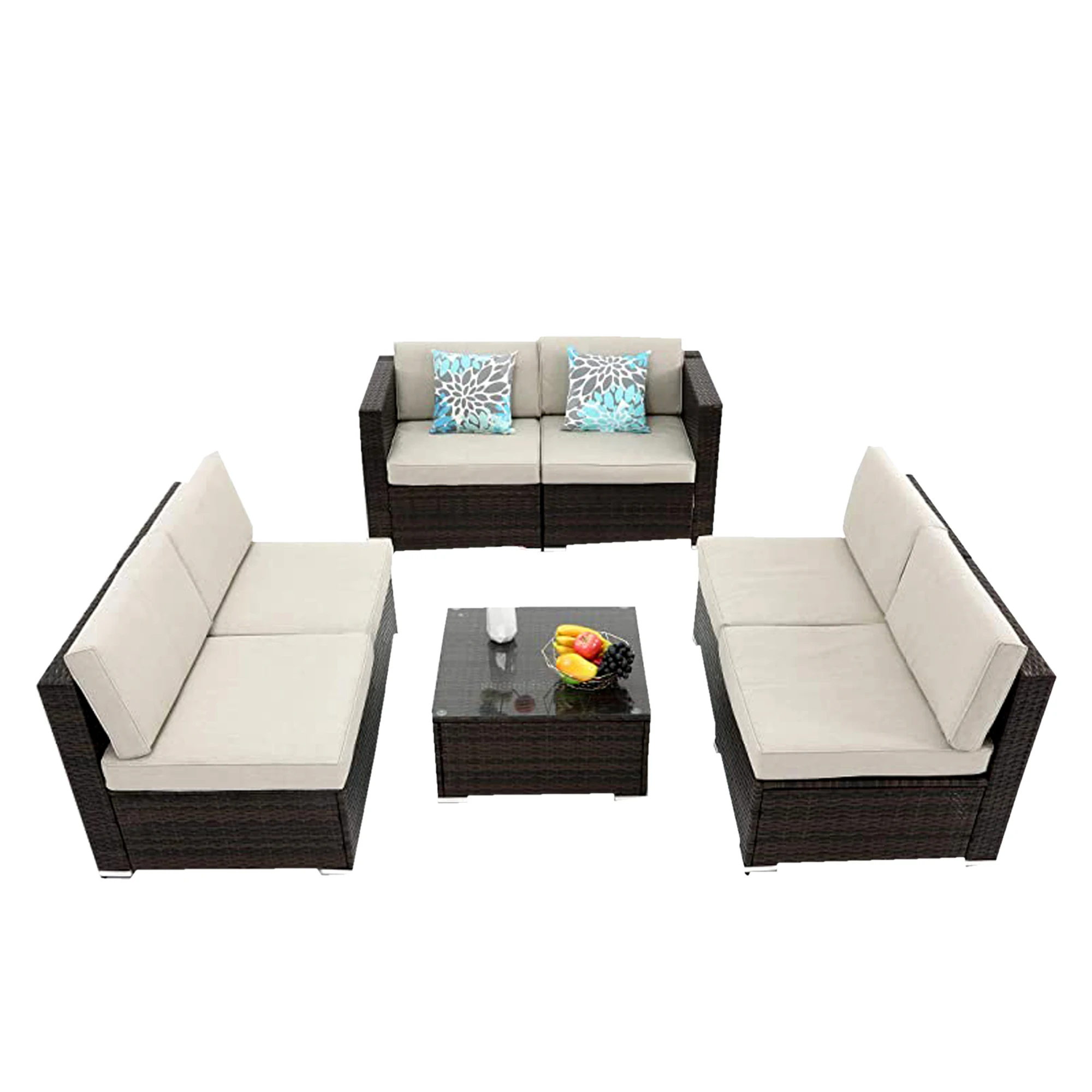 hot sale patio sofa set modern aluminium frame rattan weaving sofa set outdoor garden patio sofa set with cushions