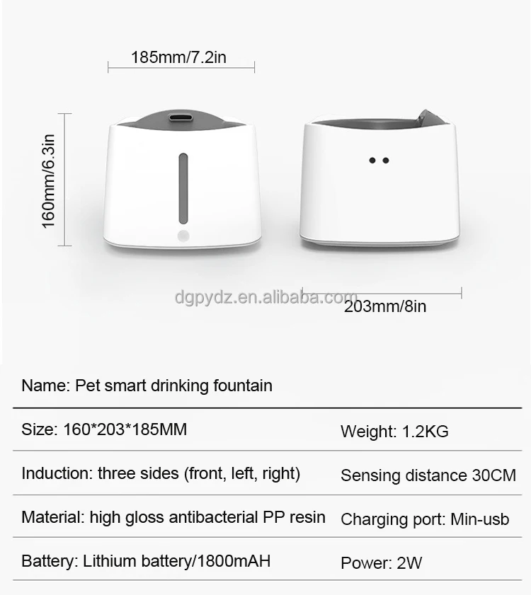 Pet Automatic Water Fountain Charging Water Fountain Circulating Water Bottle 2W