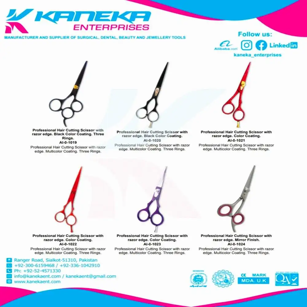 Straight Salon Scissors Double Swivel Thumb Hairdressing Shears Scissors Rotating Thumb Ring Durable Steel Blade