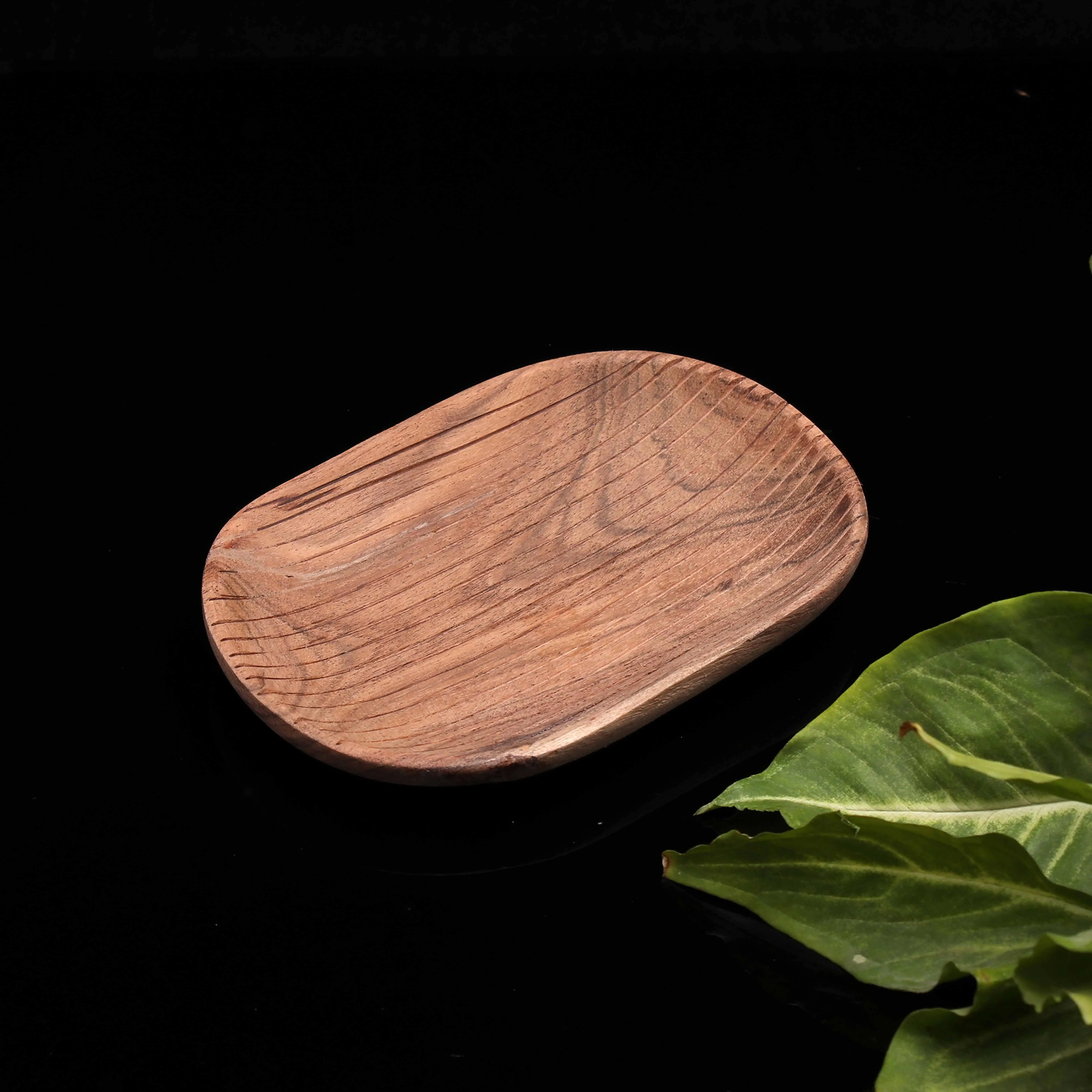 Bathroom Accessories Acacia Wood Bath Soap Handcrafted Tray Natural Wooden Soap Holders for Shower Kitchen Bathroom Acacia Tray