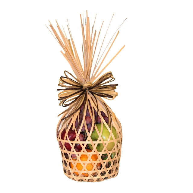 Eco-Friendly OEM ODM Bamboo Fruit Packaging Basket Woven Wicker Laundry Storage Basket Open Design from Vietnam Manufacture