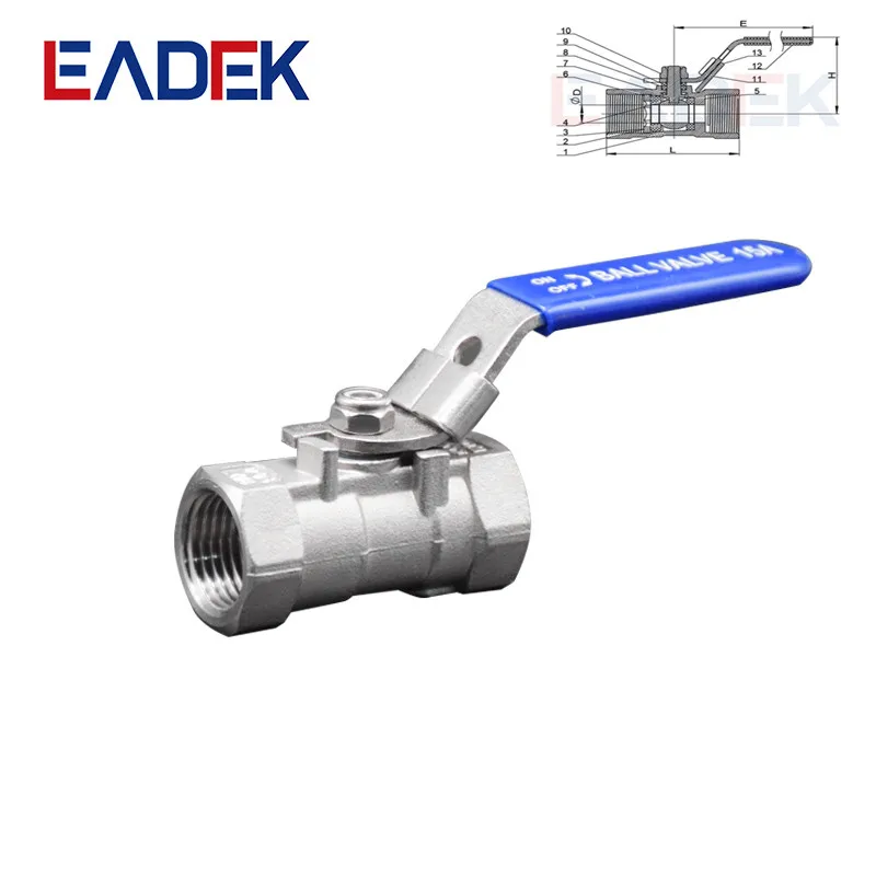 Heavy Type Lockable Ball Valve SS Valve Manual Valve General Base Stainless Steel China Manufacturer 1000WOG Wholesale Price 1PC