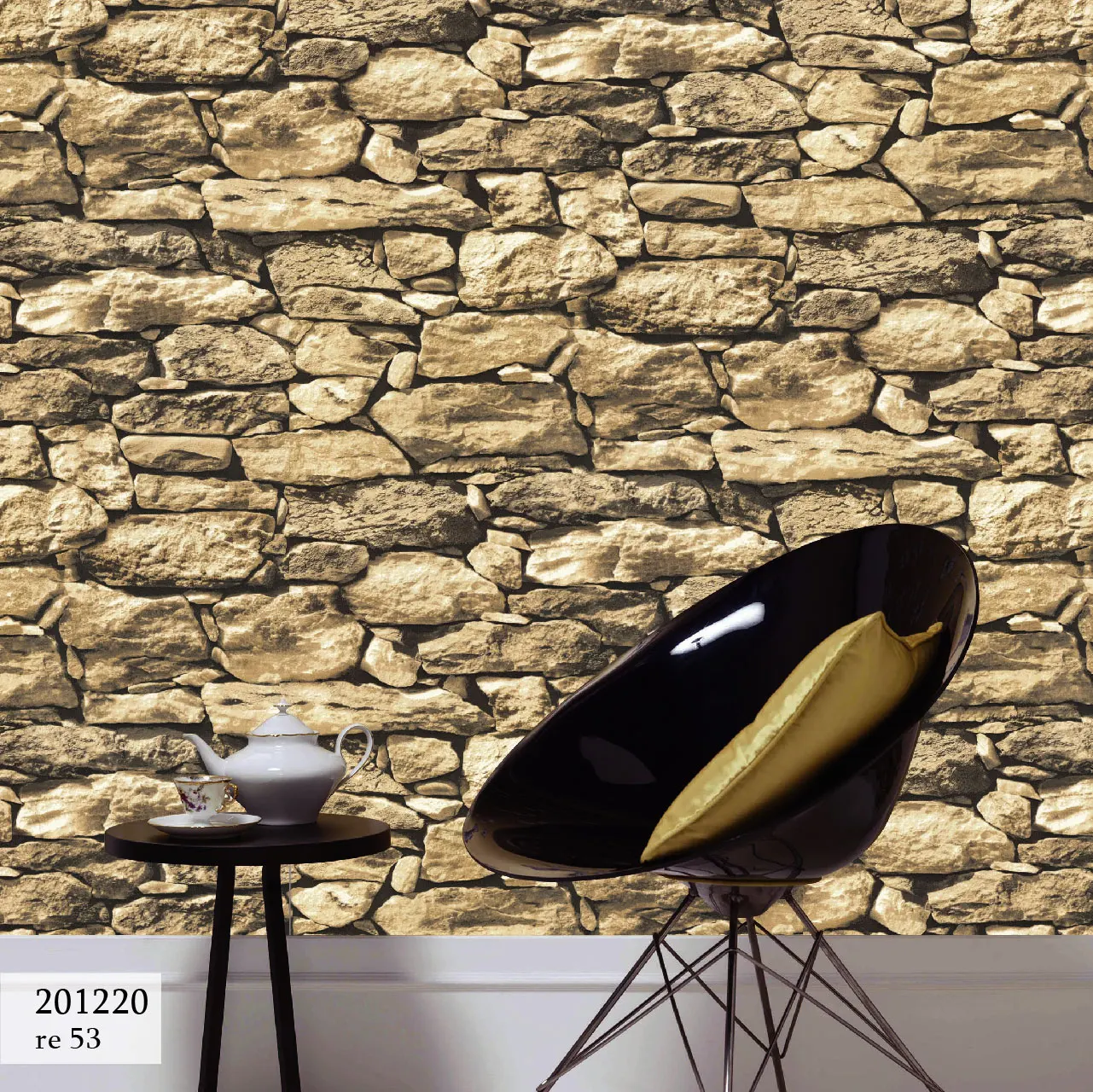 Stone natural TV wall hotel lobby decoration industrial style modern design mixed material living room PVC WALLPAPER WALL PAPER