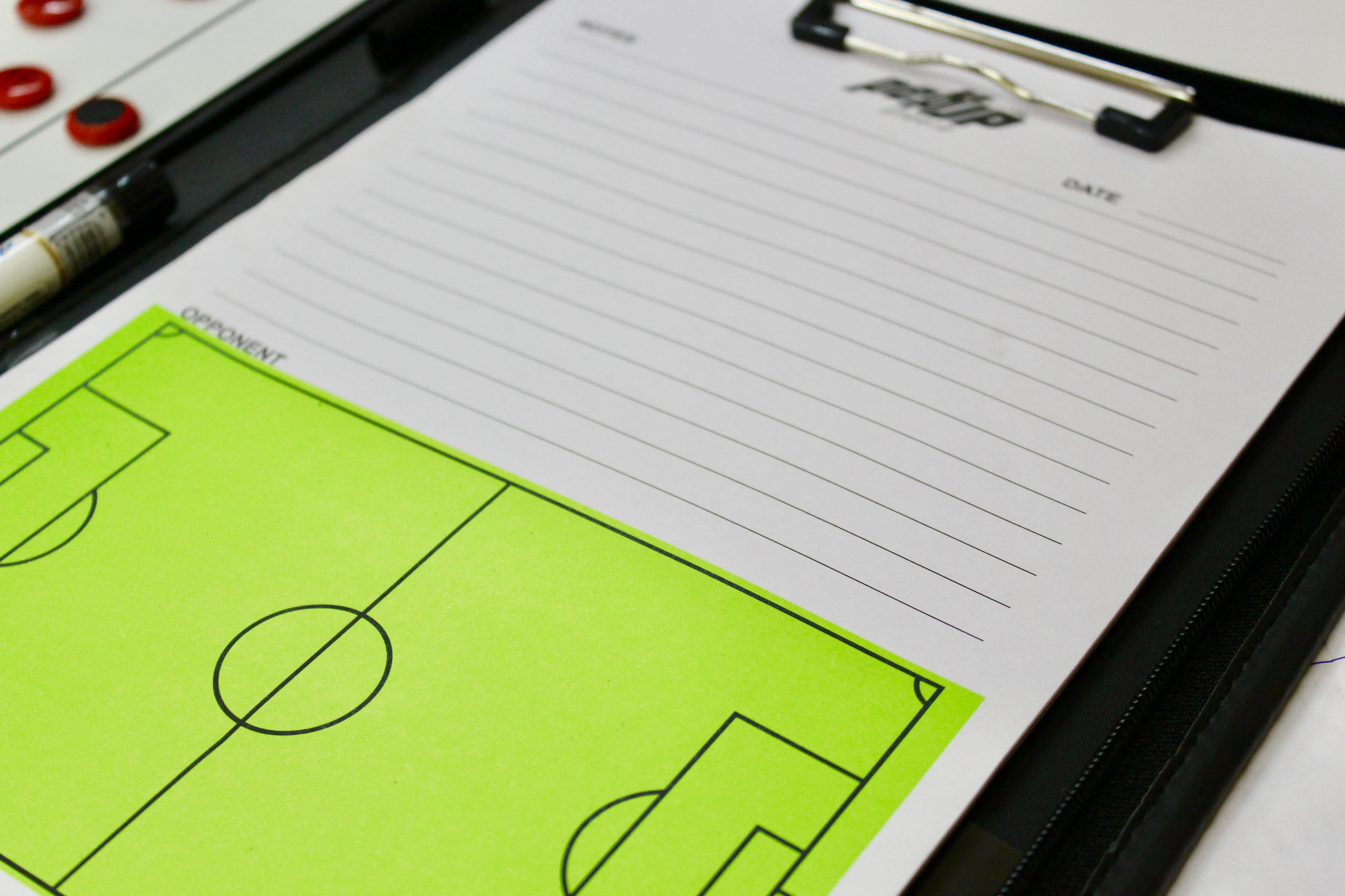 Pepup Magnetic Football/Soccer Coaching Board ,Tactics Clipboard Folder with Zipper Closure,Marker Pen, Coins to Master Strategy