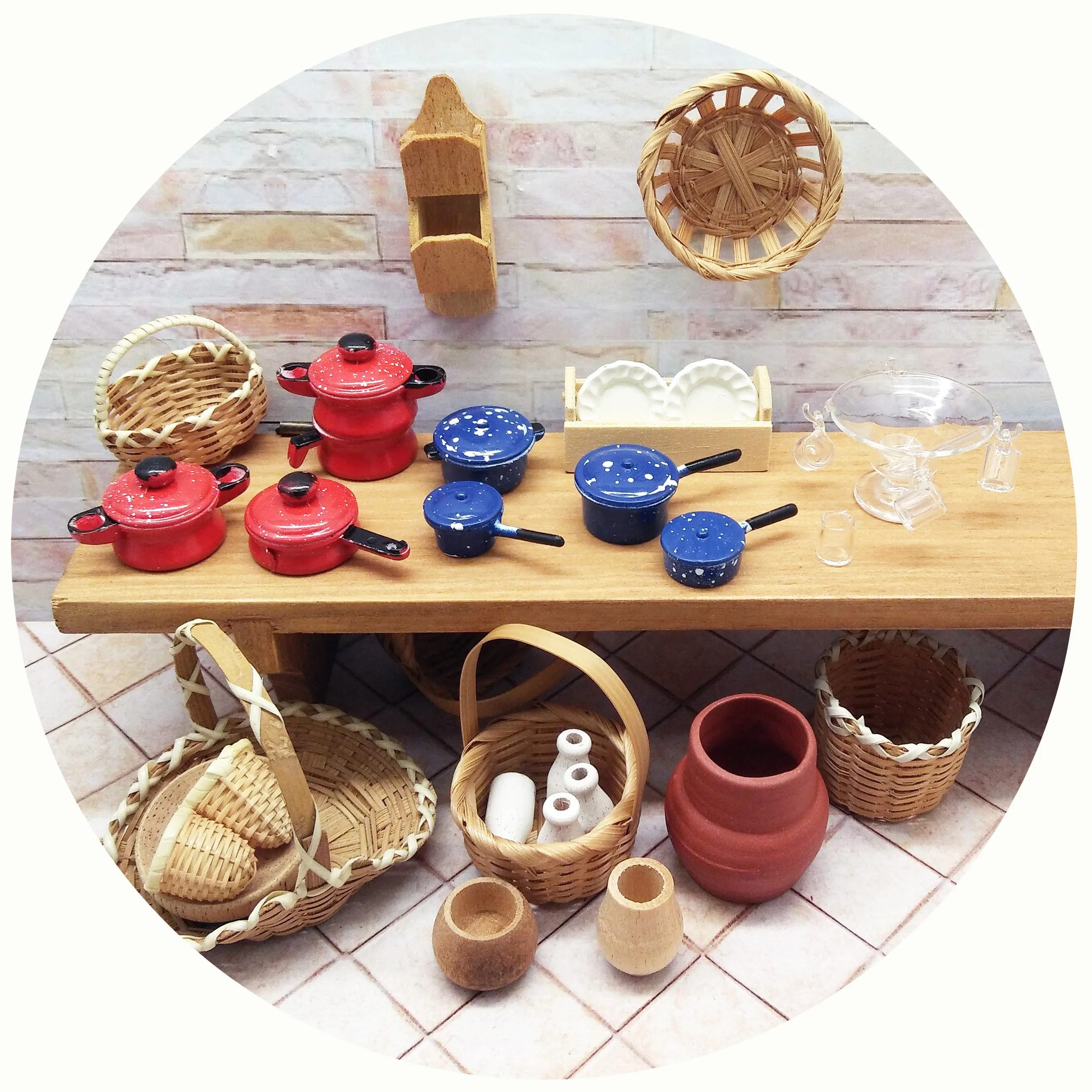 Miniature Doll House Kitchenware Set Scale 1:12