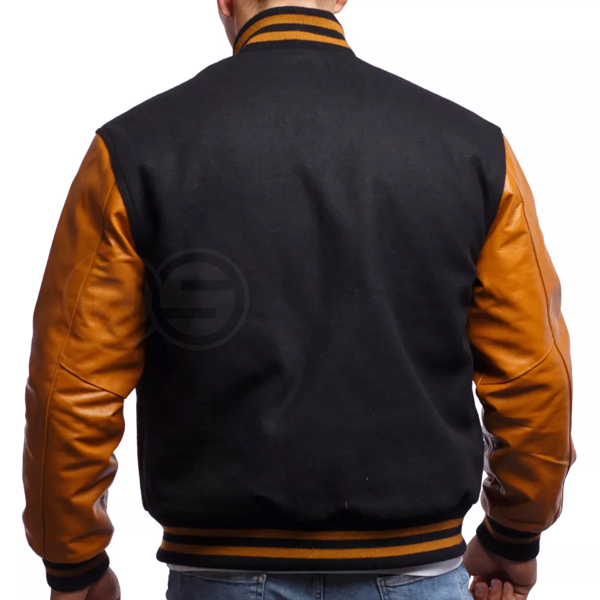 Latest Fashion Football Jackets Wholesale Custom College Letterman Baseball Jacket Black Wool Old Gold Leather Varsity Jackets