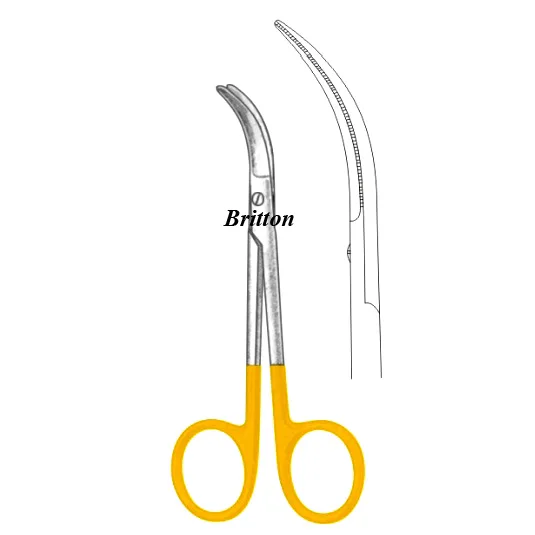 PLASTIC & RENCONSTRUCTIVE SCISSOR FOMON LATERAL 13 CM CURVED GOLD PLATED HANDLE