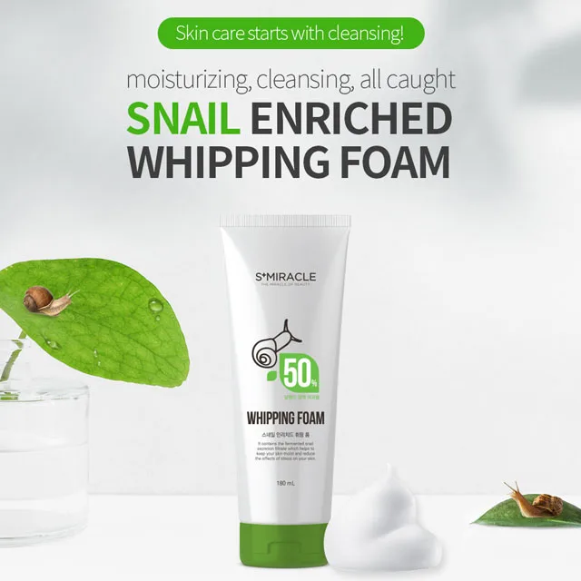 Top sale Korean cleansing foam S+Miracle Snail Enriched Whipping Foam Low price enhanced quality high satisfaction