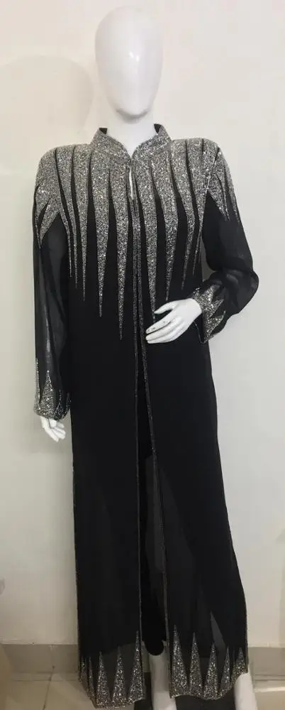 Dubai UAE ready to ship bulk price offer 2020 New Arrival Best Selling Style  Ladies Wear Hand Embodied Abaya Jalabiya
