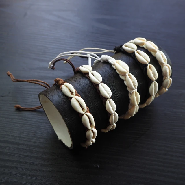 Wholesale Fashion Handmade Unique Mop Seashell Cotton Friendship Adjustable Bracelet