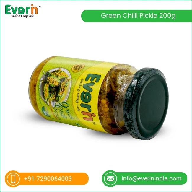 
Bulk Supply Green Chilli Pickle Glass Jar From India ( ISO, APEDA, HACCP, FIEO, GMP Certified) 