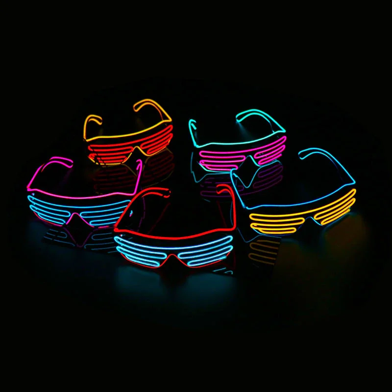 Led Flashing Glasses EL Wire Neon EL Glasses Fashionable Glasses For Party Decoration With EL Inverter