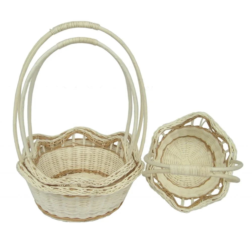 Storage Baskets with Handle Rattan Fruit Basket for Organizing and Displaying Fruits