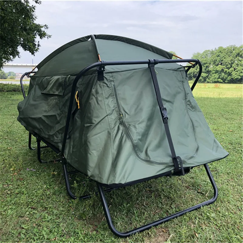 CT24 1 person waterproof oxford double layer steel tube frame aluminum pole outdoor camping bed tent cot