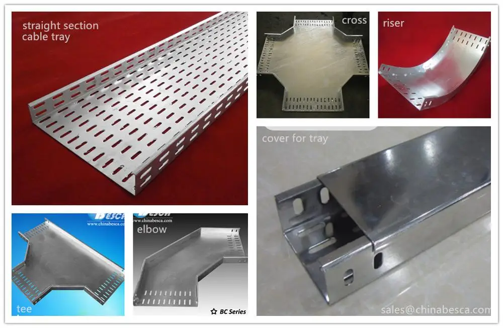 Flexible no-plastic Fiber optic Stainless Steel Galvanized Perforated Cable Tray Sizes weight