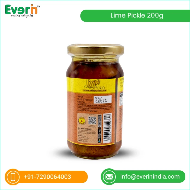 
Factory Sale Lime Pickle Glass Jar 200g 
