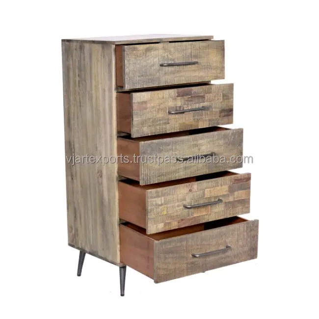 urban style modern european styled vintage industrial rustic finish retro styled rustic mango wood chest of drawers