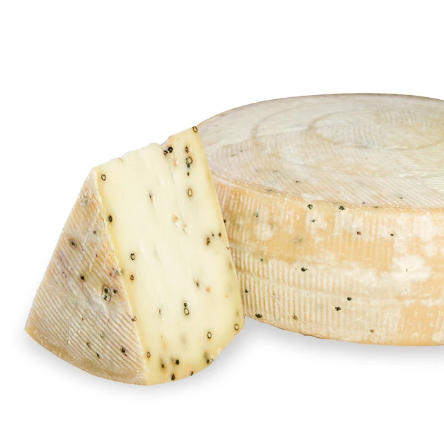 Итальянский твердый сыр, черный перец-PECORINO PEPATO- 100%, Сделано в Италии