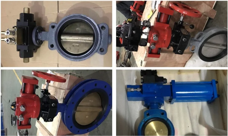 Hydraulic wafer butterfly valve