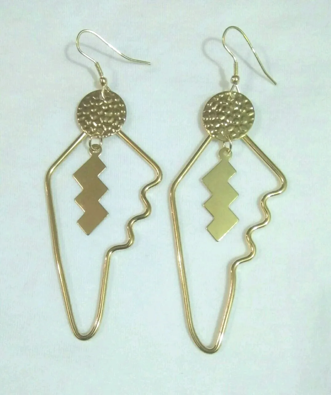 Raw brass fringe earrings metal tassel earrings solid brass gold fringe tassel statement earrings