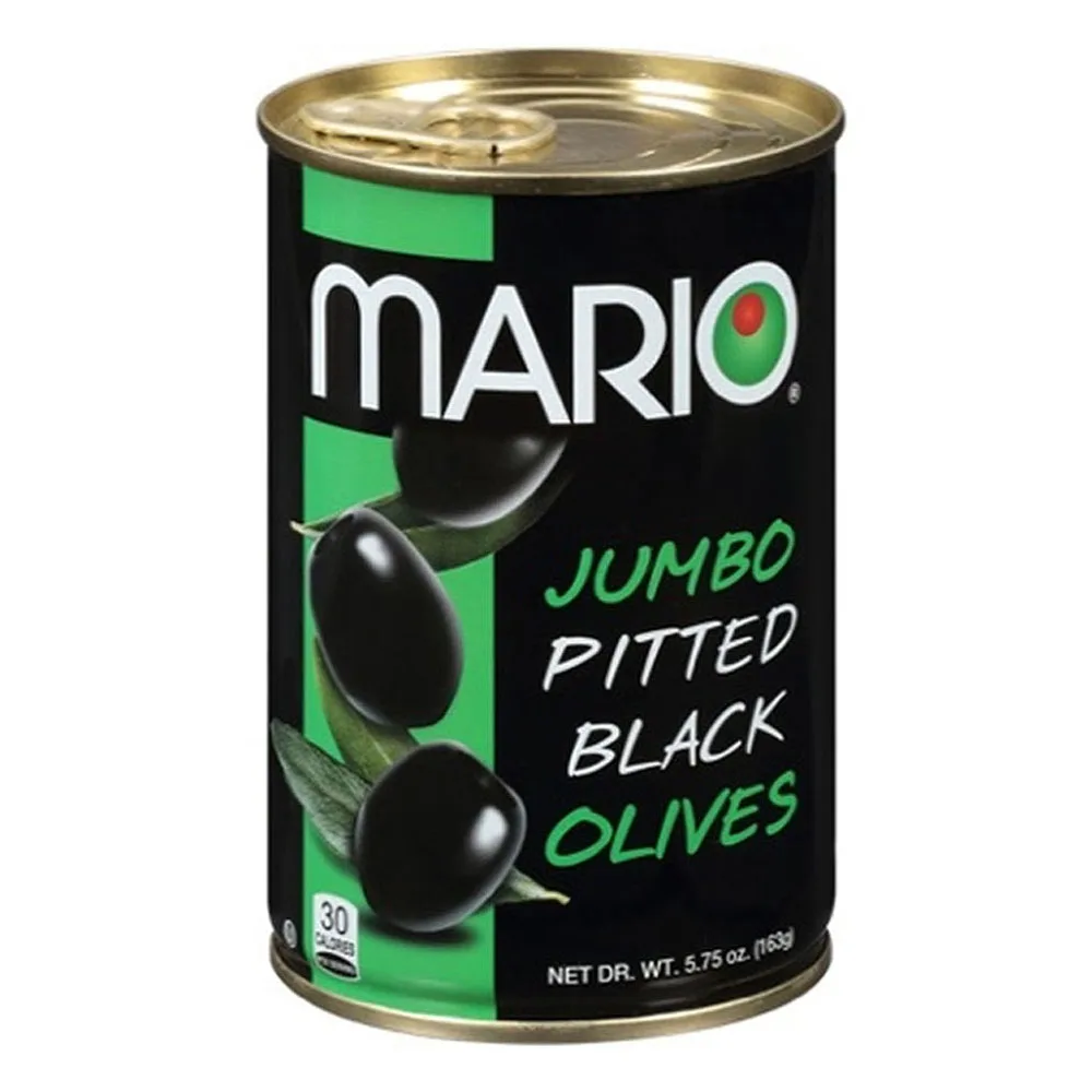 Мини-вкус оливкового неба Mario Camacho, зрелые оливки в стиле Марио Джамбо, 5,75 унции, без глютена, черные оливки Премиум-качества