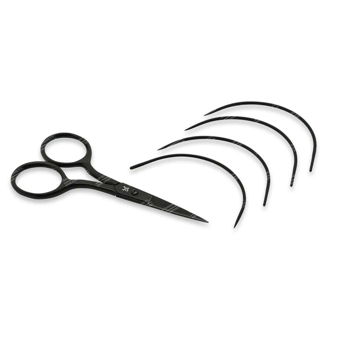 Hair Extension Needles and Embroidery Scissors With Black