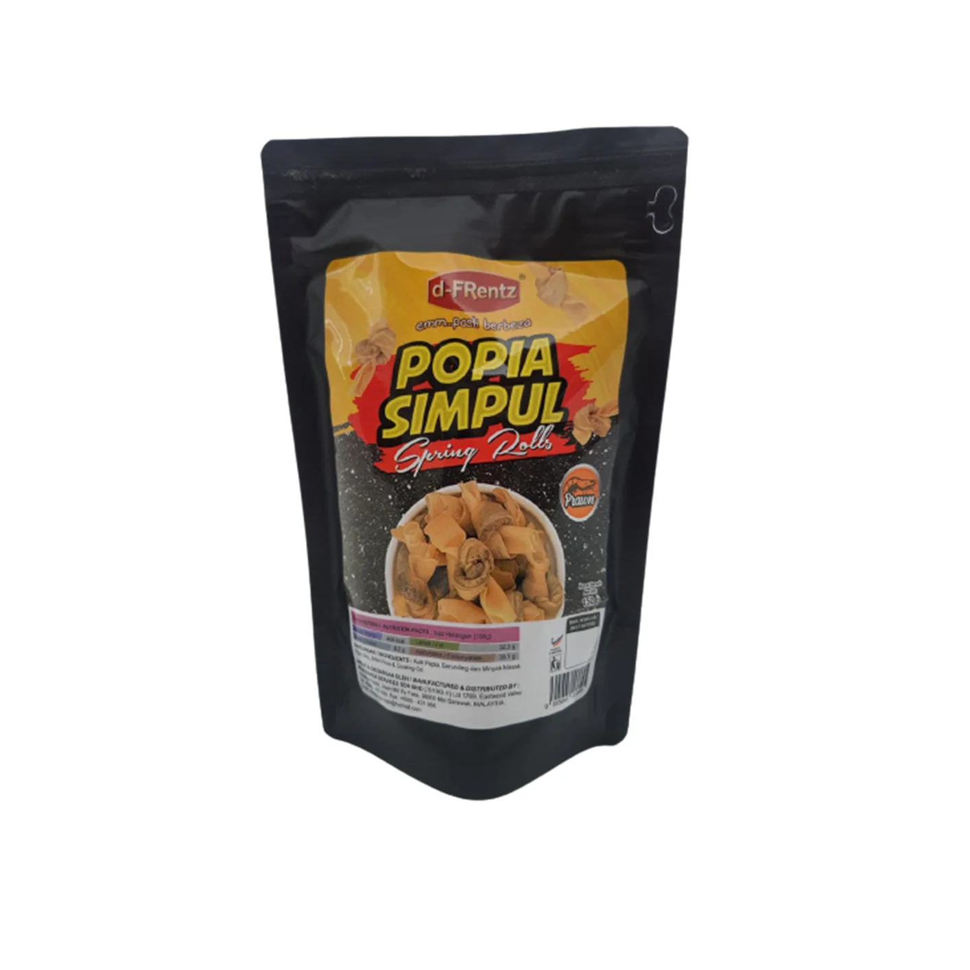 Hot Sale Prawn Spring Rolls Popia Simpul Udang 150GM Malaysia Snacks Manufacturers Wholesale Seafood Snacks
