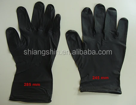 Черные нитриловые одноразовые перчатки