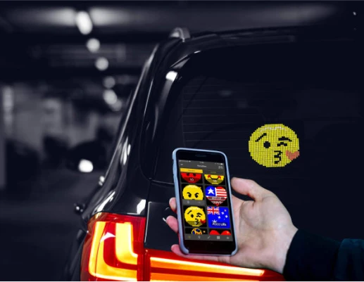 Smart LED Rare Window Display Car Cigar Plug for Automobile US Available Wireless Colourful Lamp Pixelated 12V 3A 36W