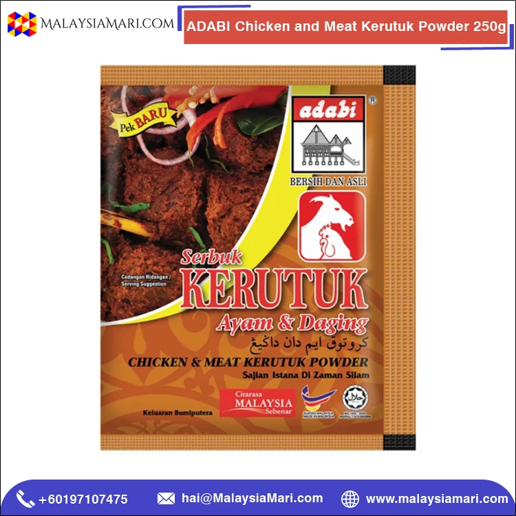 
Dried Style Easy to Cook ADABI Chicken and Meat Kerutuk Powder 250g at Best Price 