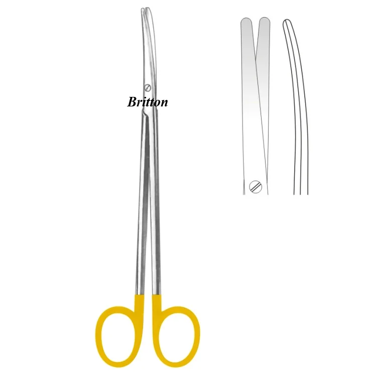 Высококачественные TC METZENBAUM Ножницы 18 см Изогнутые Позолоченные