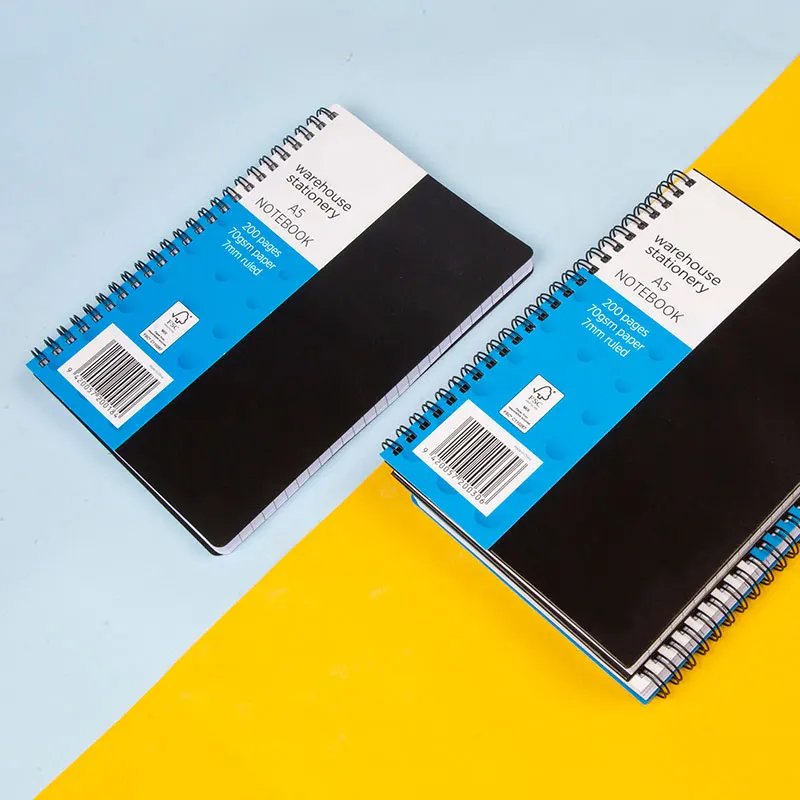
A4 A5 200 Pages kraft College writing Excercise Hardcover Spiral Ruled Notebook/Journal with 70g Premium Thick Paper 