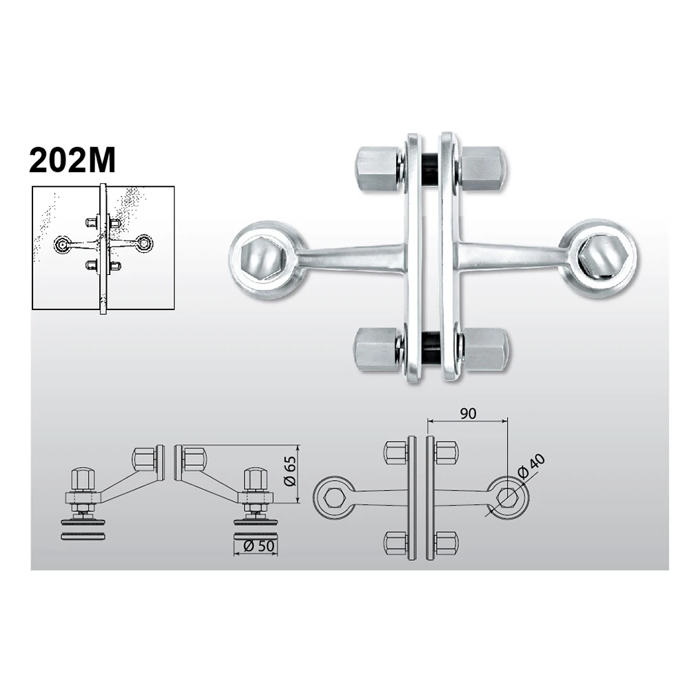 Good Price Curtain Wall 2 Arms Spider Connected Glass Polished Stainless Inox 304 202M-INOX 304 VICTORY Online Technical Support