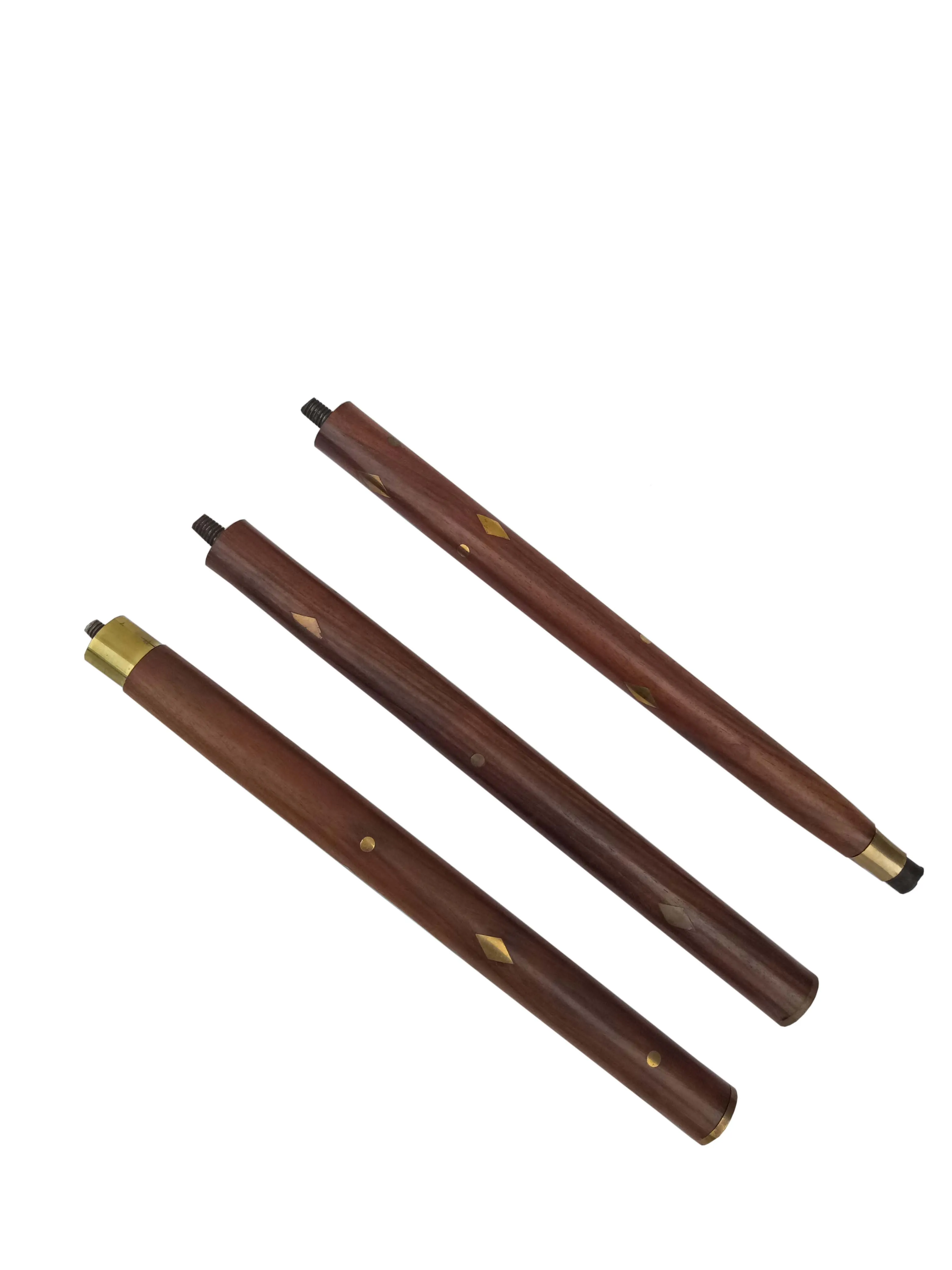 Designer Brown Shaft Walking Stick with Brass Black Leaf design Brass Handle Fold-able Shaft Stick 36 Inch Walking Stick