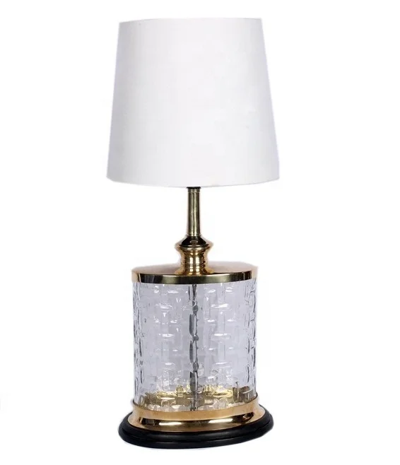 Modern Designer Oval Table Lamp Base 110V Crystal with LED Light Source Glass Brass PC & ABS Materials for House Decoration