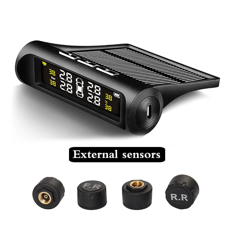 PA New Arrival Auto Car Dual Power Solar Wireless external TPMS sensor