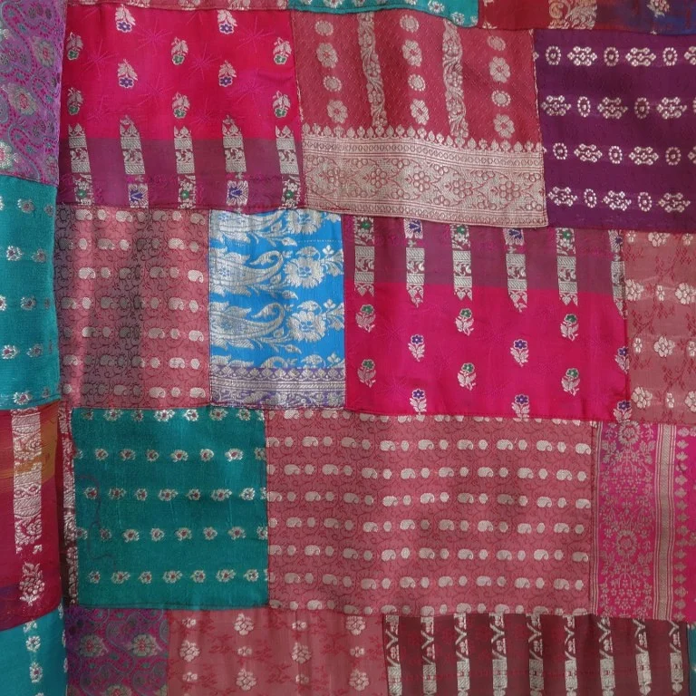 Indian Decorative Cotton Patchwork Kantha Quilt, Handmade Patchwork Soft Cotton Bedspread