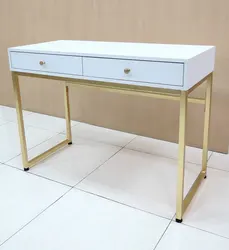 Home Top Simple Study computer desk with drawers modern computer desk with 2 drawers