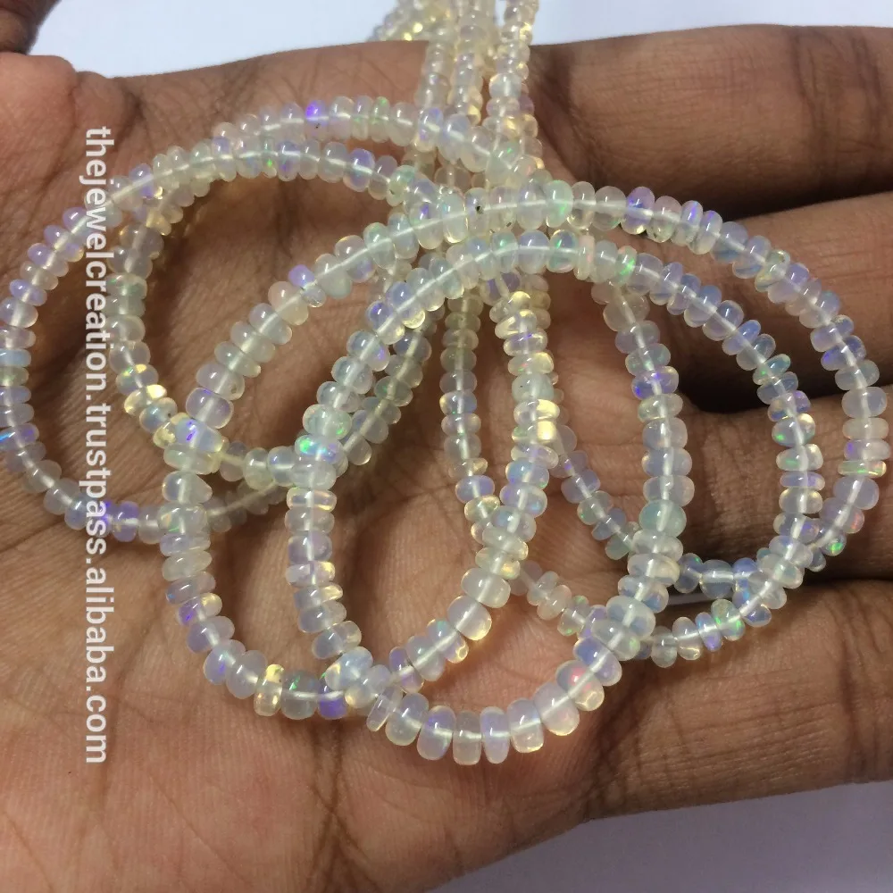 3mm Natural Ethiopian Opal Stone Smooth Rondelle Wholesale Gemstone Beads Strand from Bulk Supplier at Best Price Online India