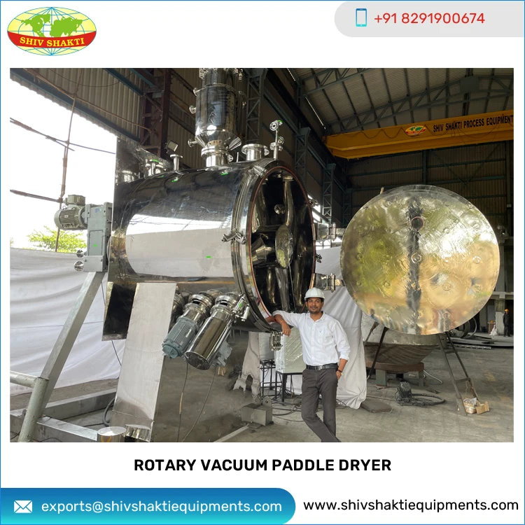 Indian Manufacturer of Excellent Performance Efficient Customized Rotary Vacuum Paddle Dryer for Chemical & Pharma