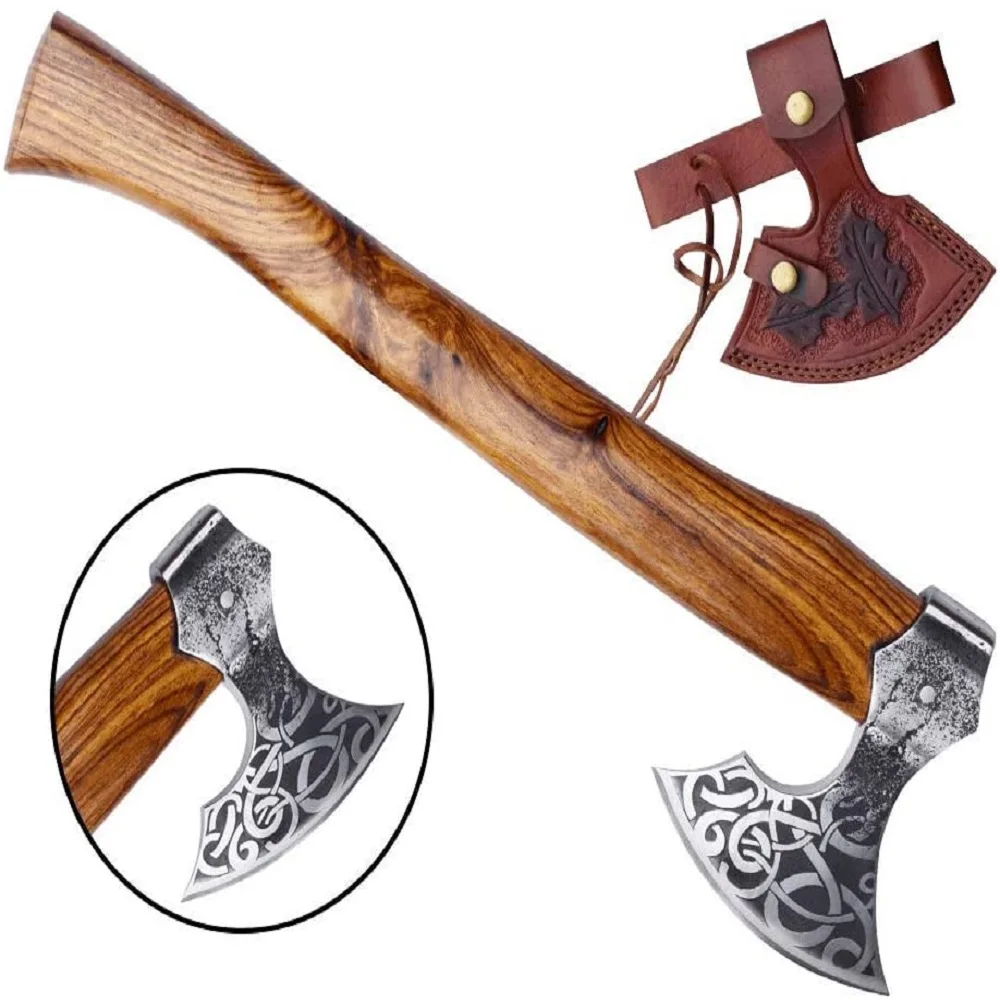 
Custom Handmade carbon steel Steel Viking Style Axe Camping Axe Tactical Axe Hatches 