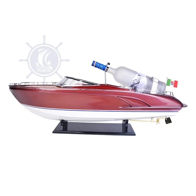 Riva Rama Model Ship with Wine Holder 90 cm Handcrafted Wooden Replica with Display Stand, Collectible, Decor, Gift, Wholesale
